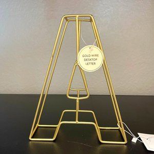 Gold Wire Desktop Letter A | 3D Letter A 8inches | Modern Office Desk Decor